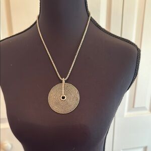 Modern Silver Circular Pendant Necklace